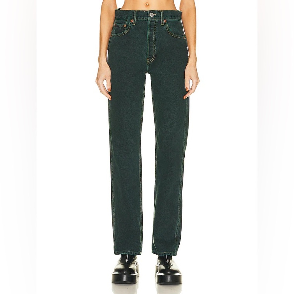Re/Done High Rise Loose Evergreen Dipped Size 25